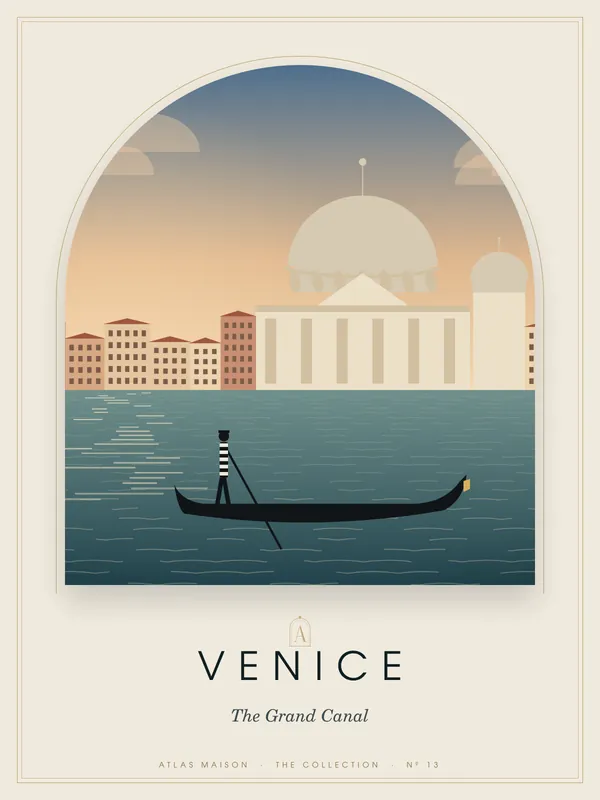 Venice, The Grand Canal: an art-deco travel poster from the ATLAS MAISON Collection