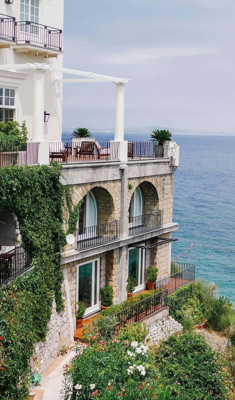Arched terraces of a seaside villa